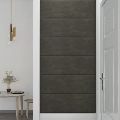 Paneles de pared 12 uds terciopelo gris oscuro 90x30 cm 3,24 m²