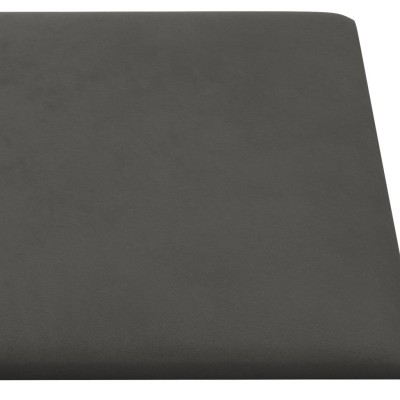 Paneles de pared 12 uds terciopelo gris oscuro 90x15 cm 1,62 m²