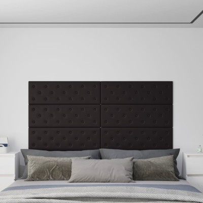 Paneles de pared 12 uds cuero sintético negro 90x30 cm 3,24 m²