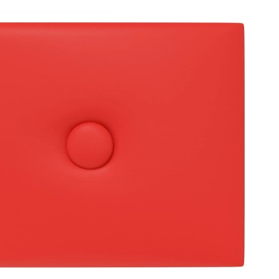 Paneles de pared 12 uds cuero sintético rojo 90x15 cm 1,62 m²