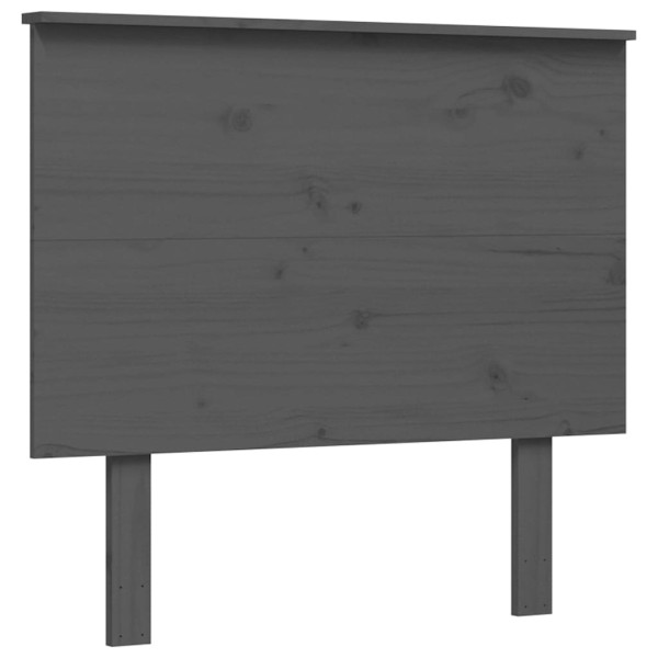 Estructura de cama con cabecero madera maciza gris 90x200 cm