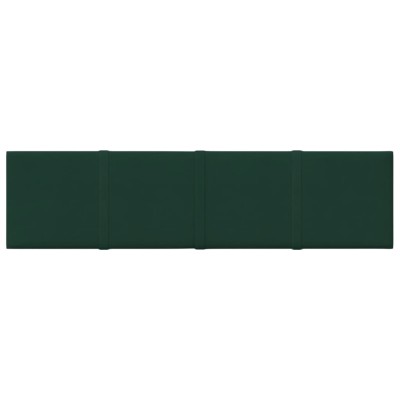 Paneles de pared 12 uds tela verde oscuro 60x15 cm 1,08 m²