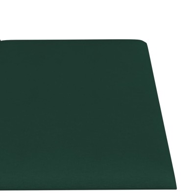 Paneles de pared 12 uds tela verde oscuro 60x15 cm 1,08 m²