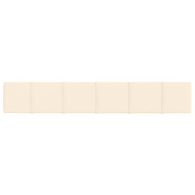 Paneles de pared 12 uds terciopelo color crema 90x15 cm 1,62 m²