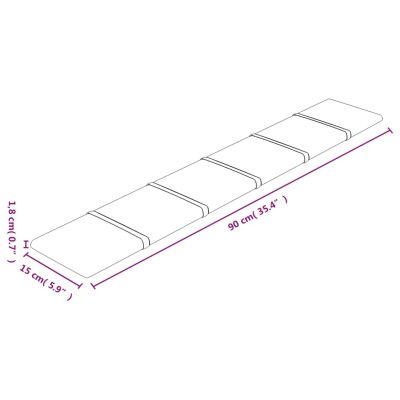 Paneles de pared 12 uds terciopelo color crema 90x15 cm 1,62 m²