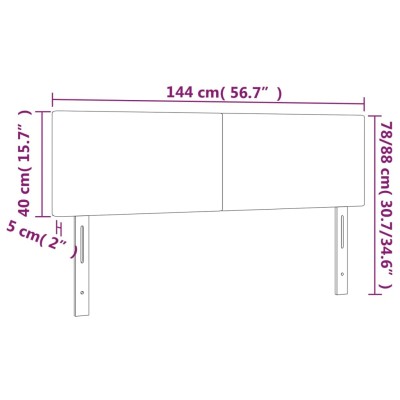 Cabeceros 2 unidades cuero sintético gris 72x5x78/88 cm