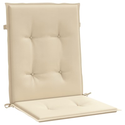 Cojín de silla de jardín respaldo bajo 4 uds tela Oxford beige