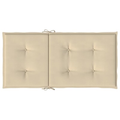 Cojín de silla de jardín respaldo bajo 4 uds tela Oxford beige