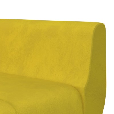 Sofá cama en forma de L terciopelo amarillo 275x140x70 cm