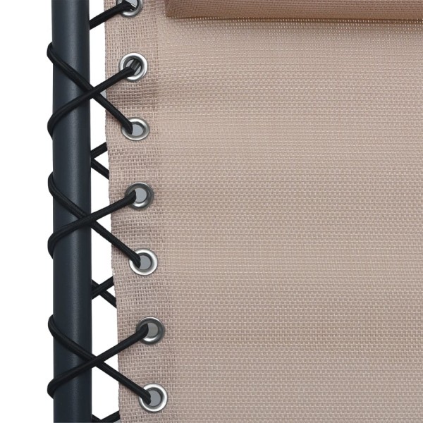 Sillas plegables 2 unidades textilene gris taupe