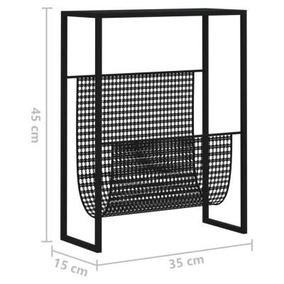 Revistero de acero negro 35x15x45 cm