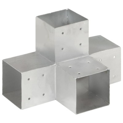 Conector de postes en forma de X metal galvanizado 101x101 mm