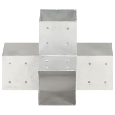 Conector de postes en forma de X metal galvanizado 101x101 mm