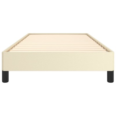 Estructura de cama cuero sintético color crema 80x200 cm