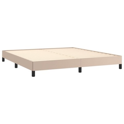 Estructura de cama de cuero sintético capuchino 180x200 cm