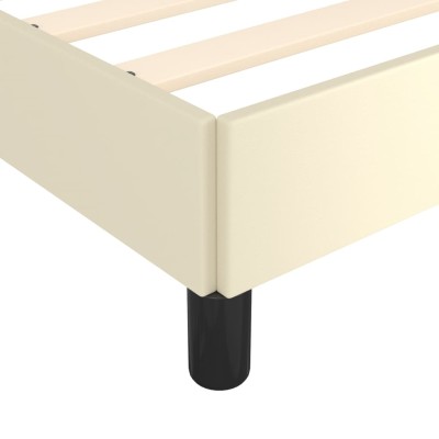 Estructura de cama cuero sintético color crema 90x190 cm