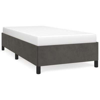 Estructura de cama de terciopelo gris oscuro 80x200 cm