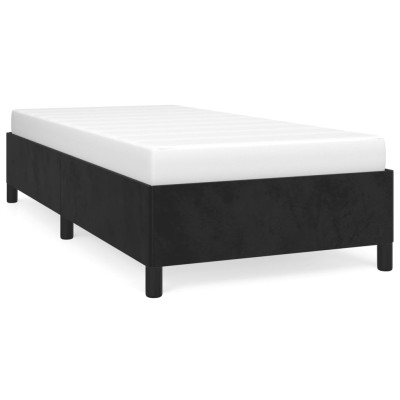 Estructura de cama de terciopelo negro 90x190 cm