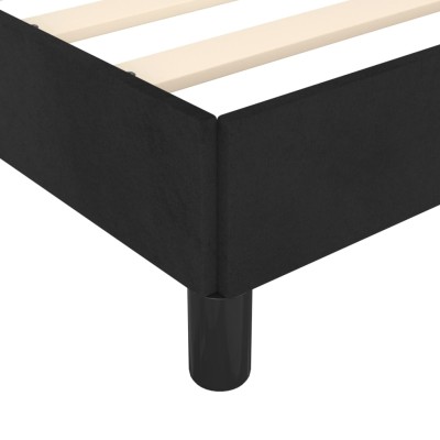 Estructura de cama de terciopelo negro 90x190 cm