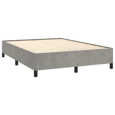 Estructura de cama de terciopelo gris claro 140x200 cm