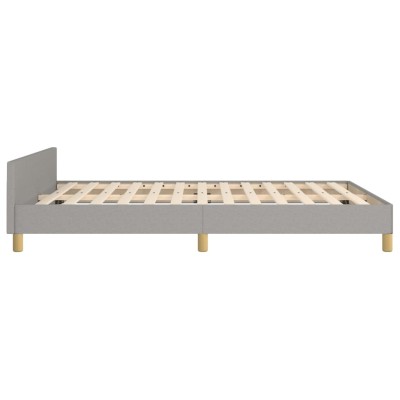 Estructura de cama con cabecero de tela gris claro 140x200 cm