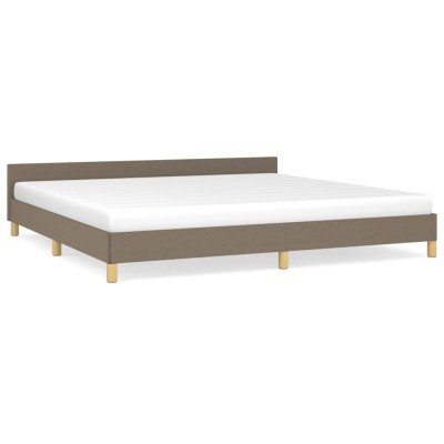 Estructura de cama con cabecero de tela gris taupe 200x200 cm