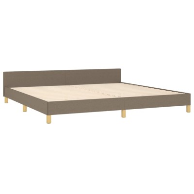 Estructura de cama con cabecero de tela gris taupe 200x200 cm