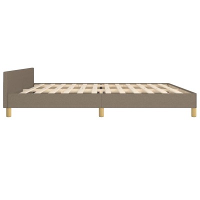 Estructura de cama con cabecero de tela gris taupe 200x200 cm