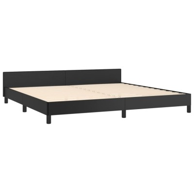 Estructura de cama con cabecero cuero sintético negro 200x200cm