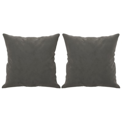 Cojines decorativos 2 uds terciopelo gris oscuro 40x40 cm