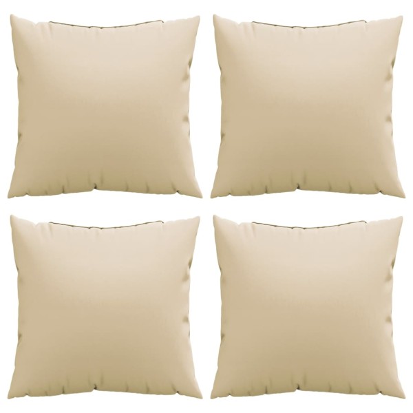 Cojines decorativos 4 uds tela beige 60x60 cm