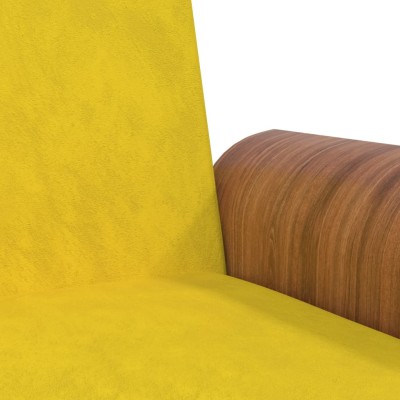 Sofá cama con portavasos terciopelo amarillo