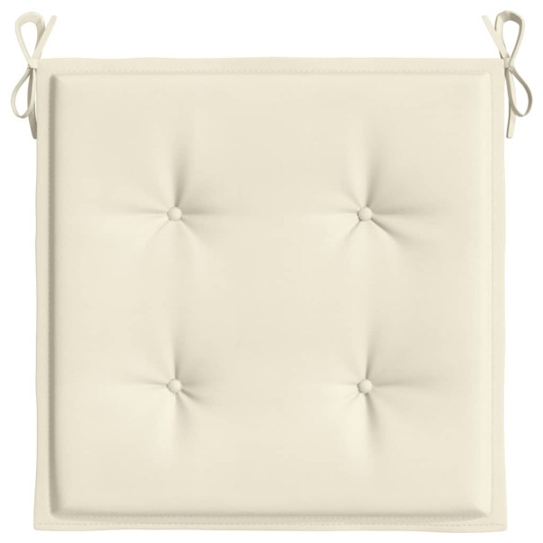 Cojines de silla de jardín 2 uds tela Oxford crema 40x40x3 cm