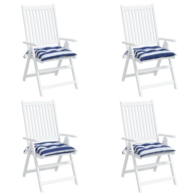 Cojines de silla 4 uds tela Oxford rayas azul blanco 50x50x7 cm