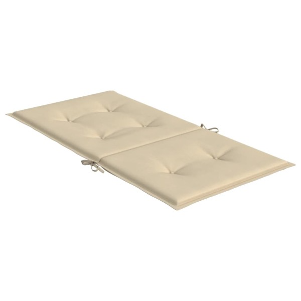 Cojín de silla de jardín respaldo bajo 6 uds tela Oxford beige