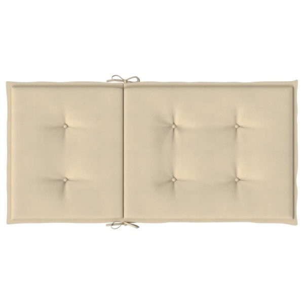 Cojín de silla de jardín respaldo bajo 6 uds tela Oxford beige