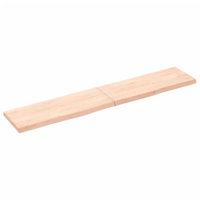 Estante de pared madera maciza roble sin tratar 160x30x(2-4) cm