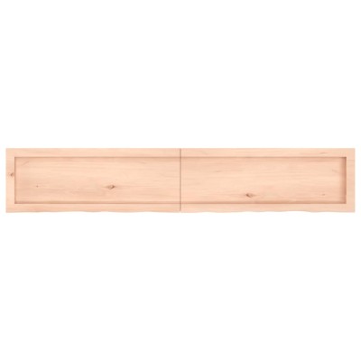 Estante de pared madera maciza roble sin tratar 160x30x(2-4) cm