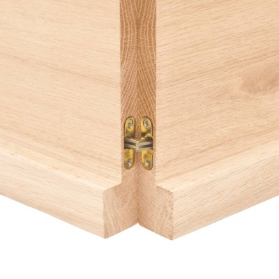 Estante de pared madera maciza roble sin tratar 160x30x(2-4) cm