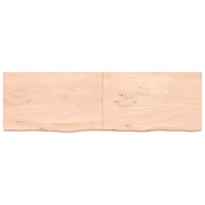 Estante de pared madera maciza roble sin tratar 200x60x(2-6) cm