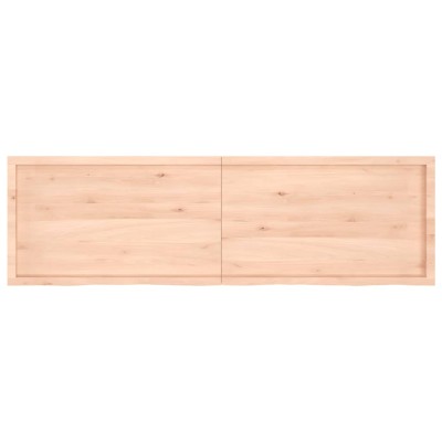 Estante de pared madera maciza roble sin tratar 200x60x(2-6) cm