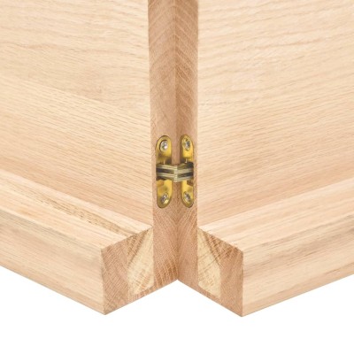 Estante de pared madera maciza roble sin tratar 200x60x(2-6) cm