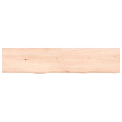 Estante de pared madera maciza roble sin tratar 140x30x(2-6) cm