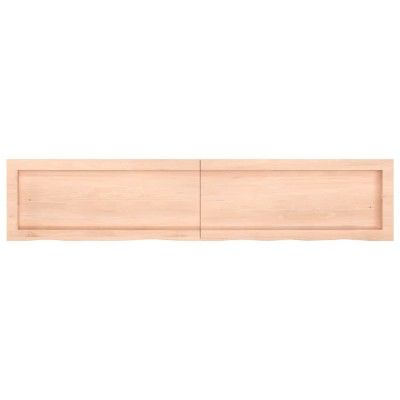 Estante de pared madera maciza roble sin tratar 140x30x(2-6) cm