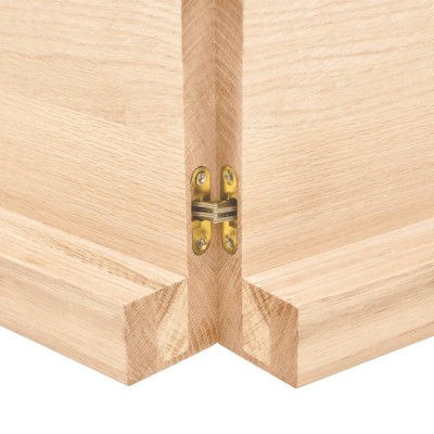 Estante de pared madera maciza roble sin tratar 140x30x(2-6) cm