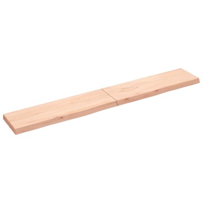 Estante de pared madera maciza roble sin tratar 200x30x(2-6) cm