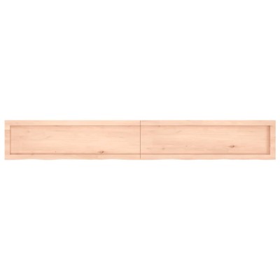 Estante de pared madera maciza roble sin tratar 200x30x(2-6) cm