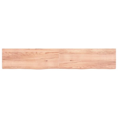 Estante pared madera roble tratada marrón claro 220x40x(2-6) cm