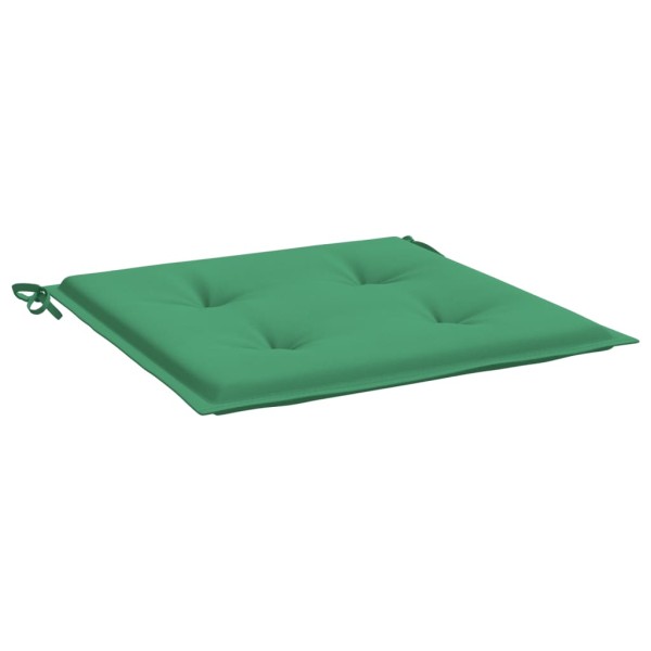 Cojines de silla de jardín 2 uds tela Oxford verde 40x40x3 cm