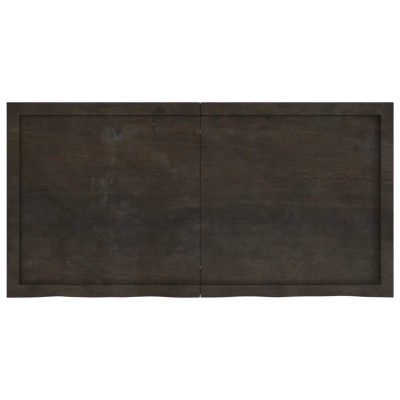 Estante pared madera roble tratada marrón oscuro 120x60x(2-6)cm